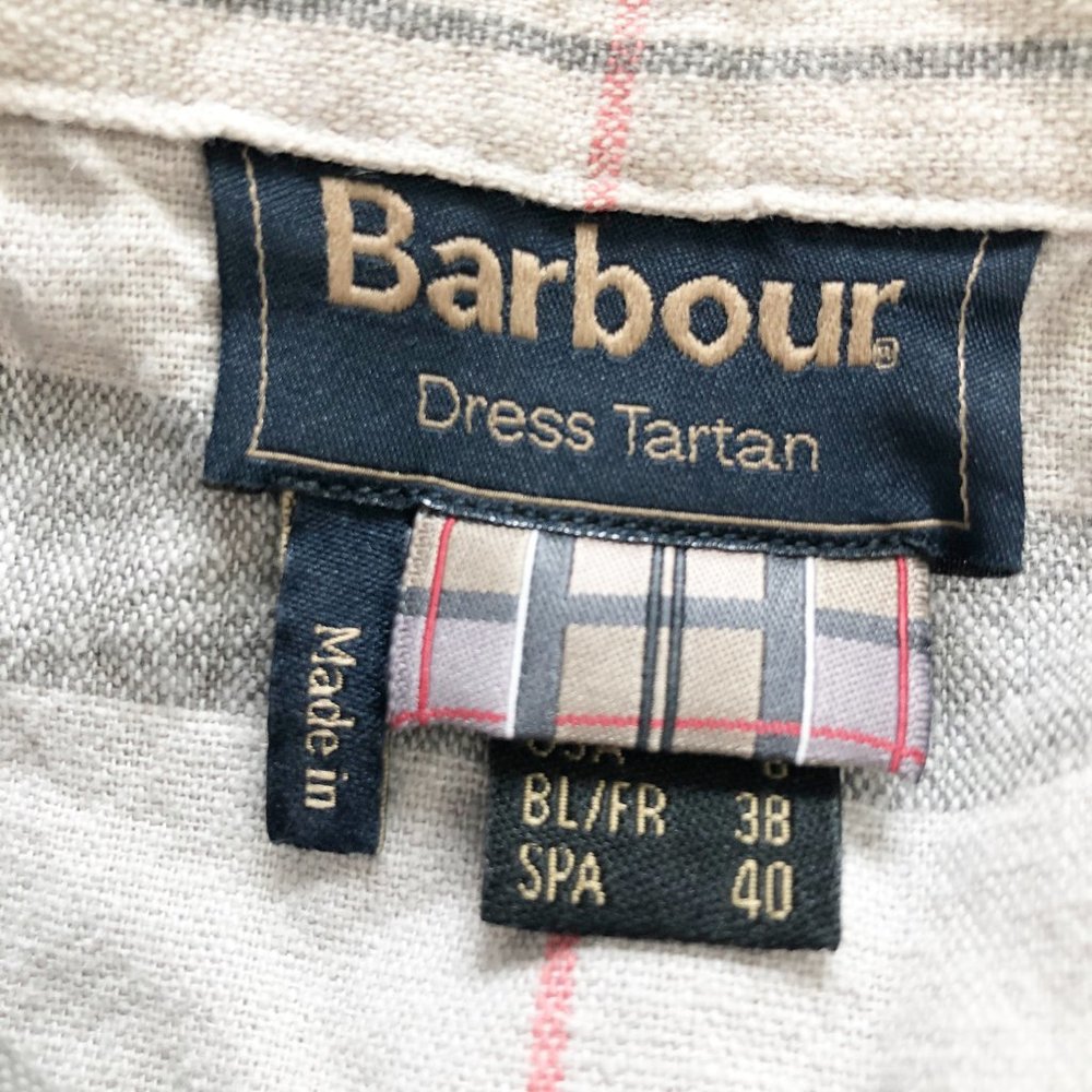 Barbour Glaisnock Linen Blend Tartan Plaid Dress 6 - Picture 8 of 12